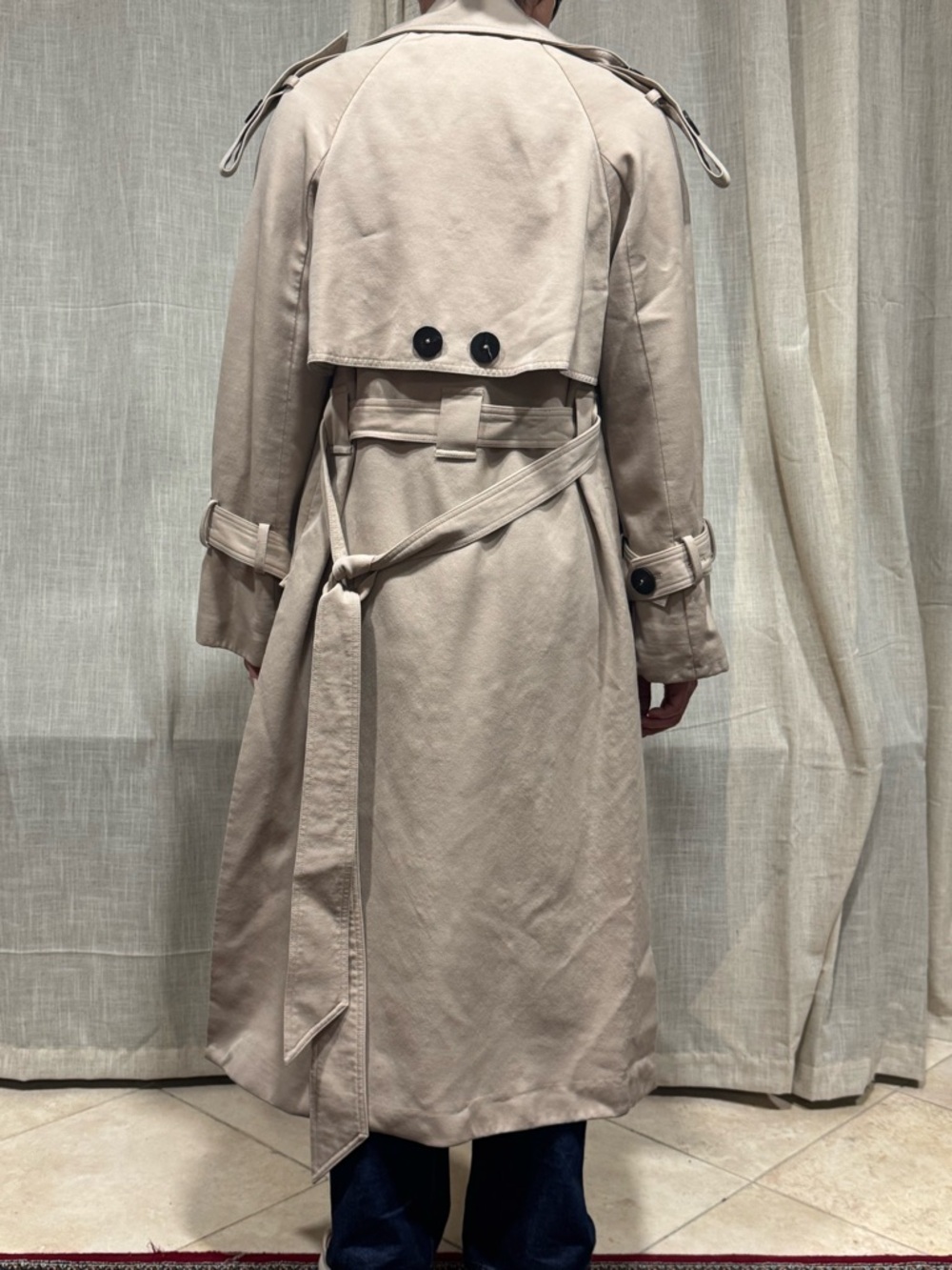 Attire The Studio 100% wool outer, silk lined sleeve open trench coat sz xs - Picture 8 of 14
